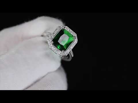 Womens Green Diamond Engagement Ring