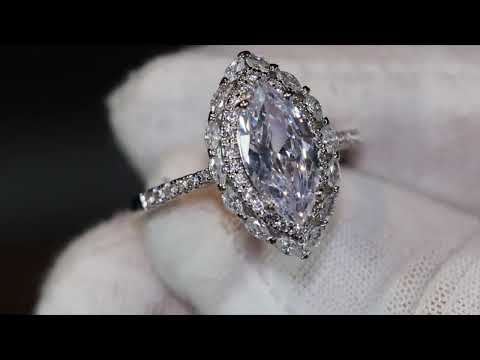 Load and play video in Gallery viewer, Womens diamond Marquise ring