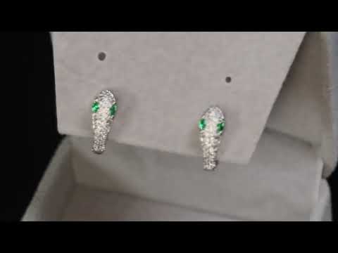 Load and play video in Gallery viewer, Diamond Snake Earrings