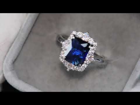 Load and play video in Gallery viewer, WOMENS SAPPHIRE BLUE RING