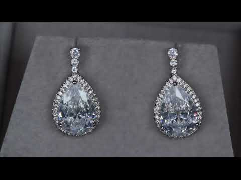 Pear cut diamond earrings