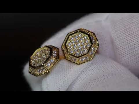 Octagon Diamond Ear Studs