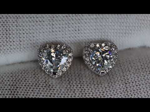 Moissanite Heart Cut Diamond Ear Studs