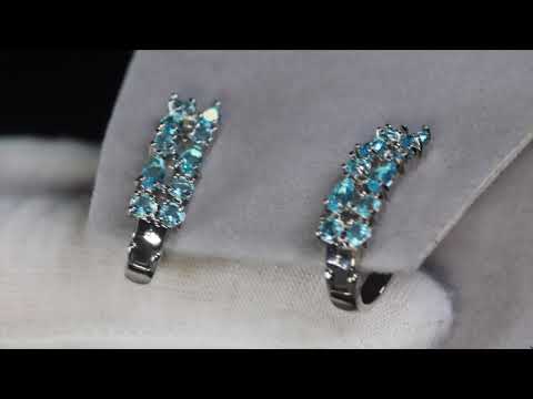 Load and play video in Gallery viewer, Women's Blue Diamond Earrings