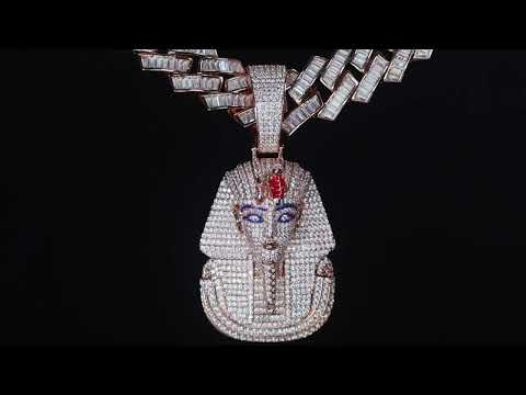 Load and play video in Gallery viewer, Rose Gold Diamond Pharaoh Pendant