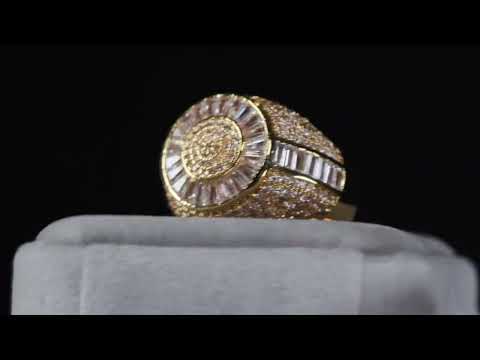 Mens Gold Diamond Ring | Mens Gold Iced Out Ring | Mens  Big Gold Ring