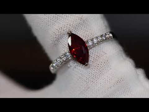 Load and play video in Gallery viewer, red marquise diamond ring