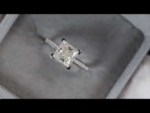 Load and play video in Gallery viewer, Princess Cut Moissanite Diamond Ring