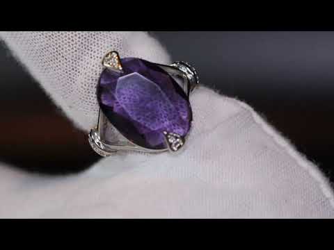 Load and play video in Gallery viewer, Purple oval cut diamond ring