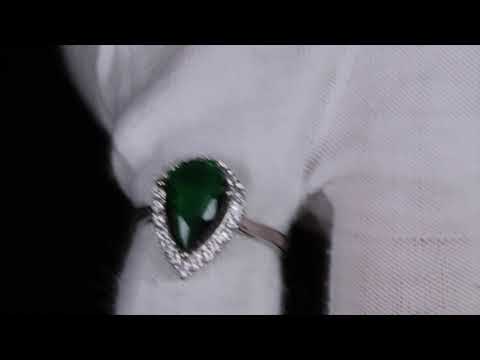 Green Pear Cut Diamond Ring