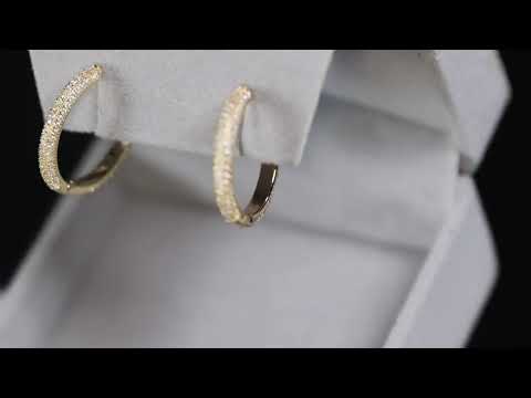 Load and play video in Gallery viewer, Gold Diamond Hoop Earrings