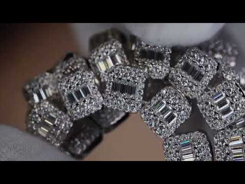 Load and play video in Gallery viewer, Moissanite Baguette Diamond Chain