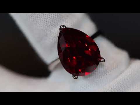Load and play video in Gallery viewer, red diamond teardrop ring