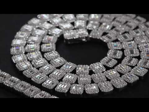 Load and play video in Gallery viewer, Moissanite Baguette Chain