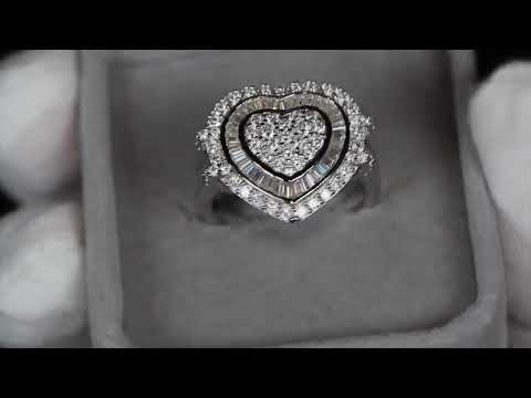 Moissanite Diamond Heart Engagement Ring