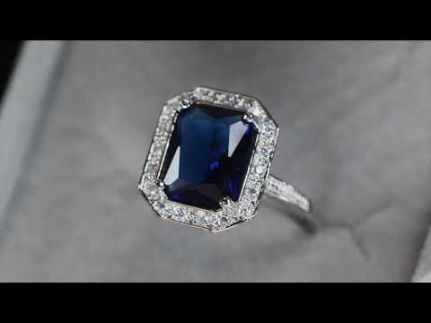 Load and play video in Gallery viewer, sapphire blue engagement ring
