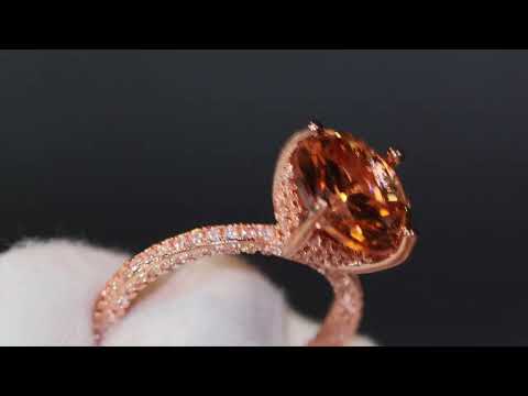 Load and play video in Gallery viewer, Rose Gold Champagne Diamond Ring