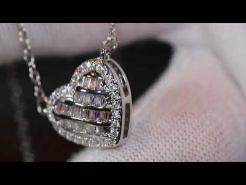 Womens Heart Diamond Pendant