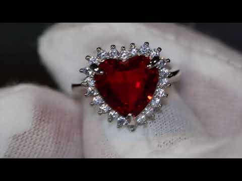 Load and play video in Gallery viewer, red heart diamond engagement ring