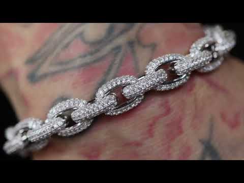 Load and play video in Gallery viewer, Mens Diamond Belcher bracelet