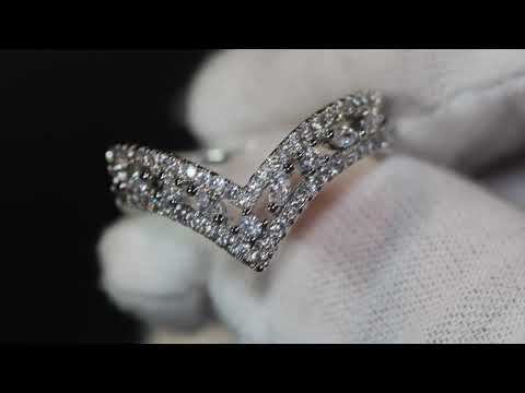 Womens wishbone diamond ring