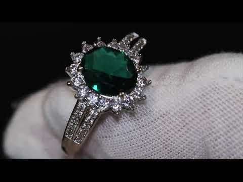 Green diamond engagement ring