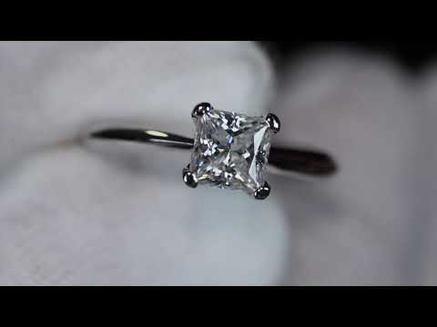 Load and play video in Gallery viewer, Moissanite Princess Cut Diamond Engagement Ring