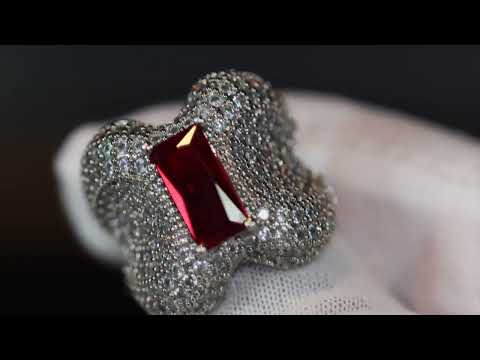 Load and play video in Gallery viewer, womens red diamond ring