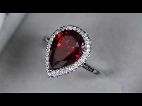 Load and play video in Gallery viewer, Womens Red Diamond Ring