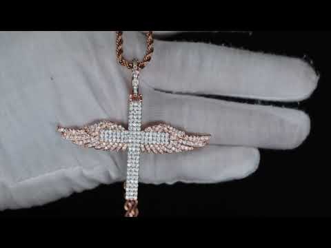 Rose Gold Diamond Cross Pendant
