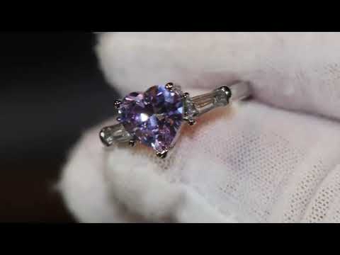 Load and play video in Gallery viewer, Purple Diamond Heart Ring