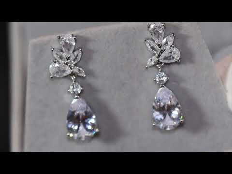Load and play video in Gallery viewer, Pear Cut Diamond Earrings