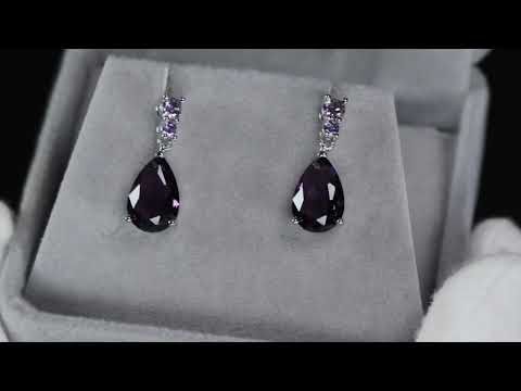 Load and play video in Gallery viewer, Purple Diamond Earrings