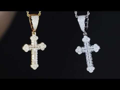 Iced Out Cross Pendant | Hip Hop Cross Pendant | Big Diamond Cross Pendant