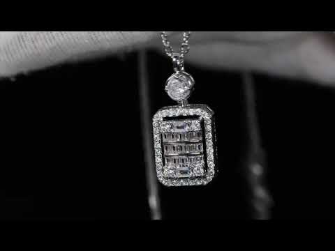 Womens Baguette Diamond Pendant