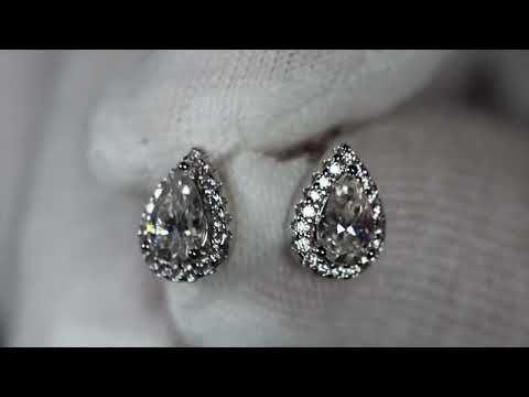 Pear Cut Moissanite Diamond Ear Studs
