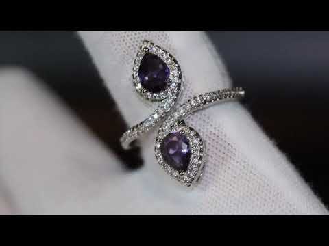 Load and play video in Gallery viewer, Purple teardrop diamond ring