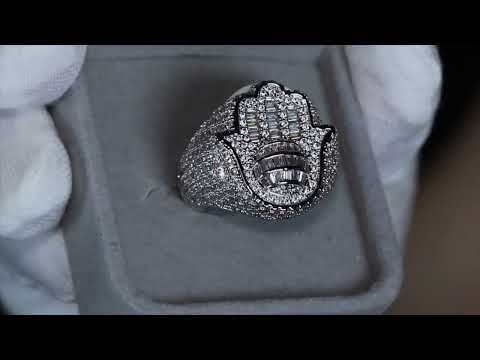 Iced Out Hamsa Ear Studs
