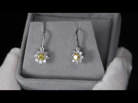 Yellow Moissanite Diamond Earrings
