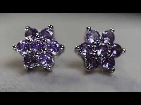 Load and play video in Gallery viewer, Purple Diamond Ear Studs
