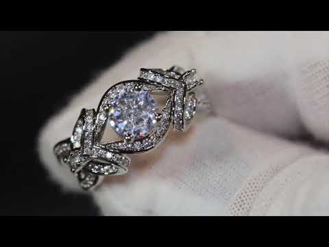 Load and play video in Gallery viewer, Womens ribbon diamond ring