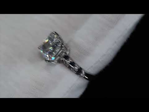 Sapphire Blue Diamond Ring | Crushed Diamond Engagement Ring