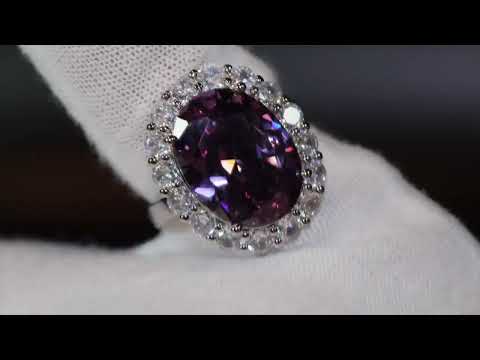 Load and play video in Gallery viewer, Purple oval diamond ring