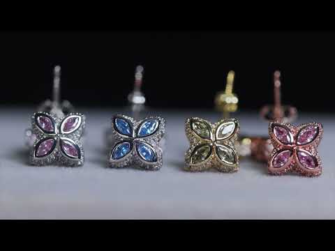 Load and play video in Gallery viewer, Clover Diamond Earrings