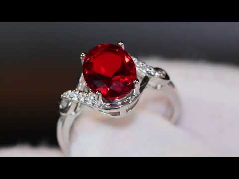 Load and play video in Gallery viewer, oval red diamond engagement ring