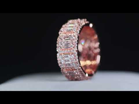 Load and play video in Gallery viewer, Mens Rose Gold Eternity Ring