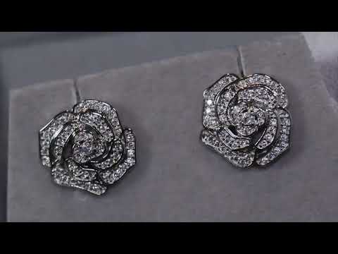 diamond flower ear studs