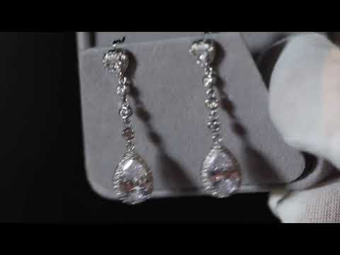 Pear cut diamond earrings