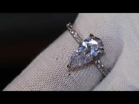 Load and play video in Gallery viewer, Pear cut diamond engagement ring