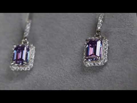 Purple Diamond Earrings